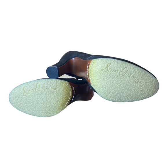 Sam Edelman Women's Black Suede Ankle Booties Boots Side Zip Size 6 - Picture 5 of 6